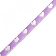 Schmuckband mit Herzen Purple-white